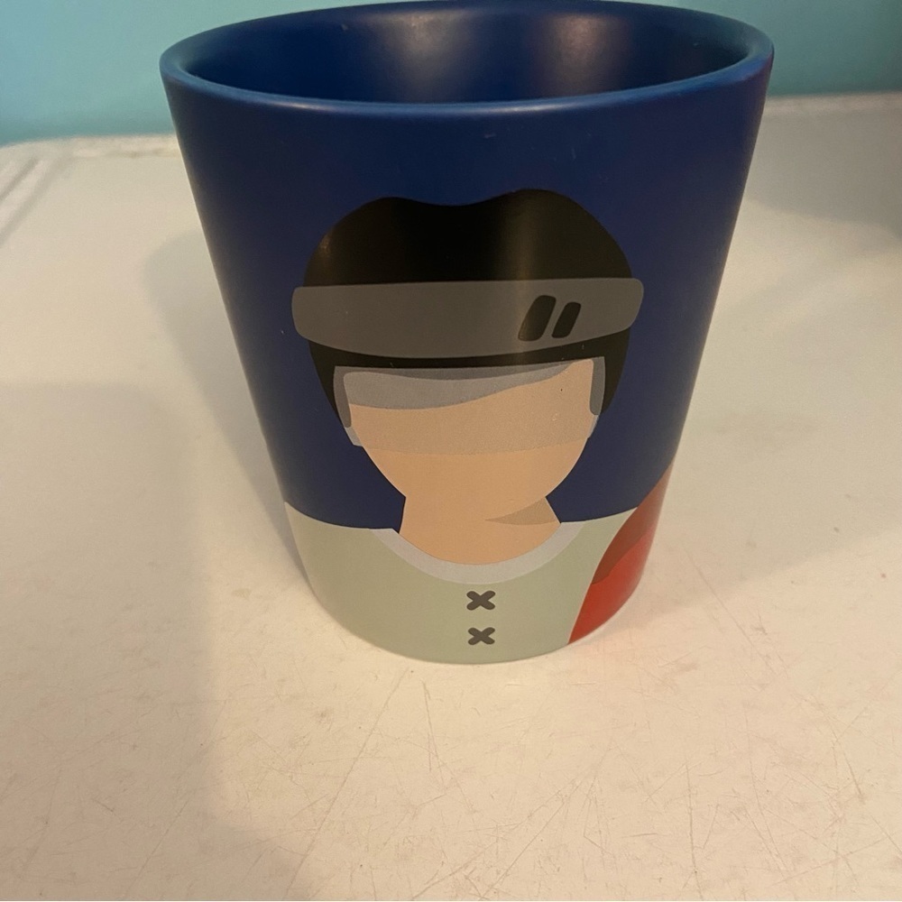 Indigo “eat, sleep, hockey, repeat” blue  coloured coffee mug‎